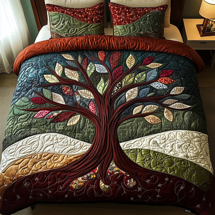 Conjunto de ropa de cama acolchada de 3 piezas — Abrazo de la Naturaleza