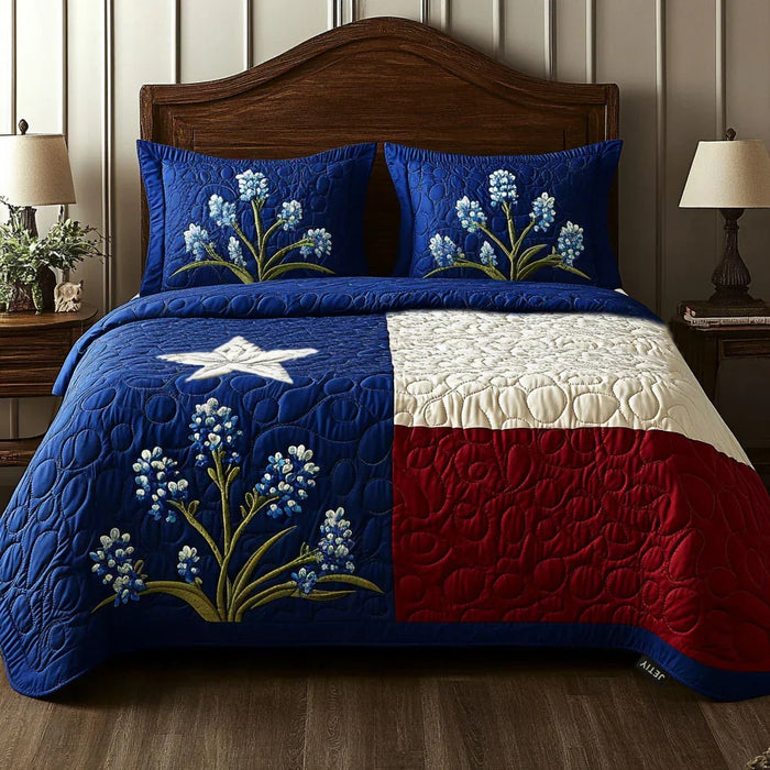 Conjunto de ropa de cama acolchada de 3 piezas — Orgullo de Texas
