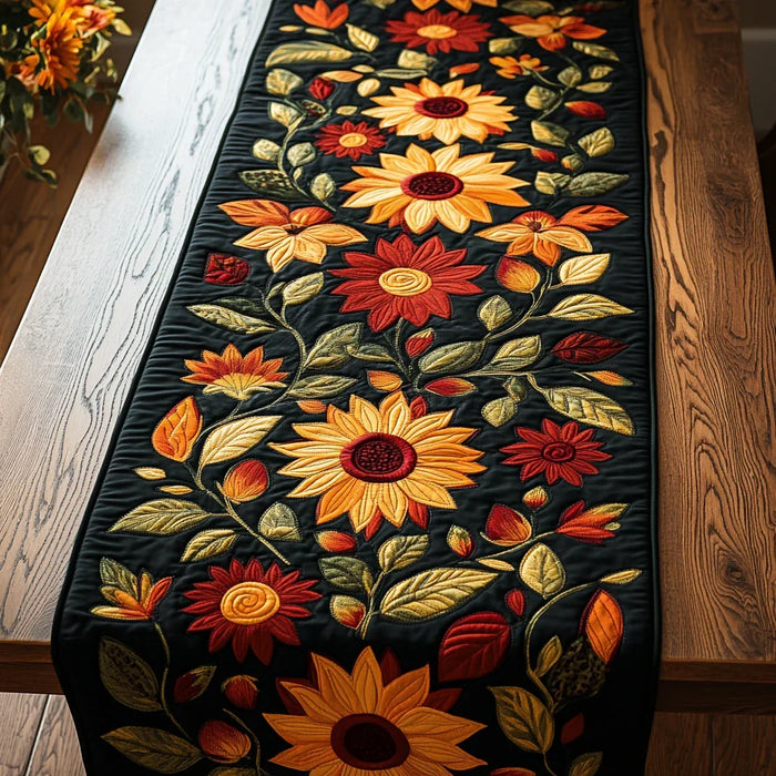 Camino de mesa acolchado — Girasol de Otoño