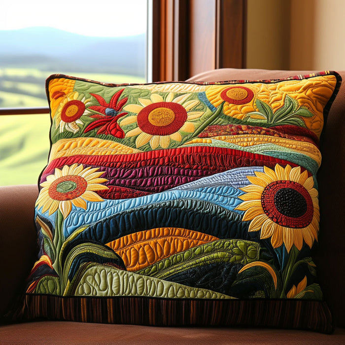 Country Sunflower Dreams Funda de Almohada Acolchada