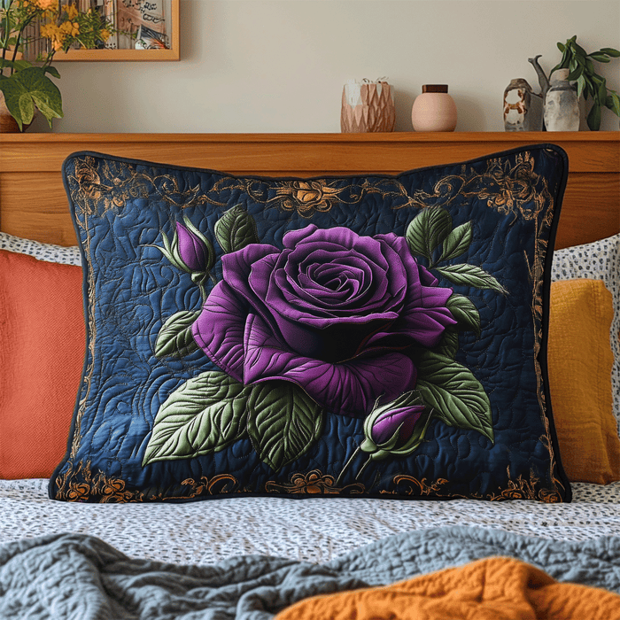 Funda de Almohada Acolchada Elegancia Lavanda
