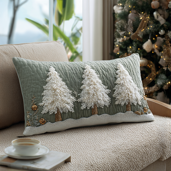 Funda de Almohada Acolchada Pines Helados