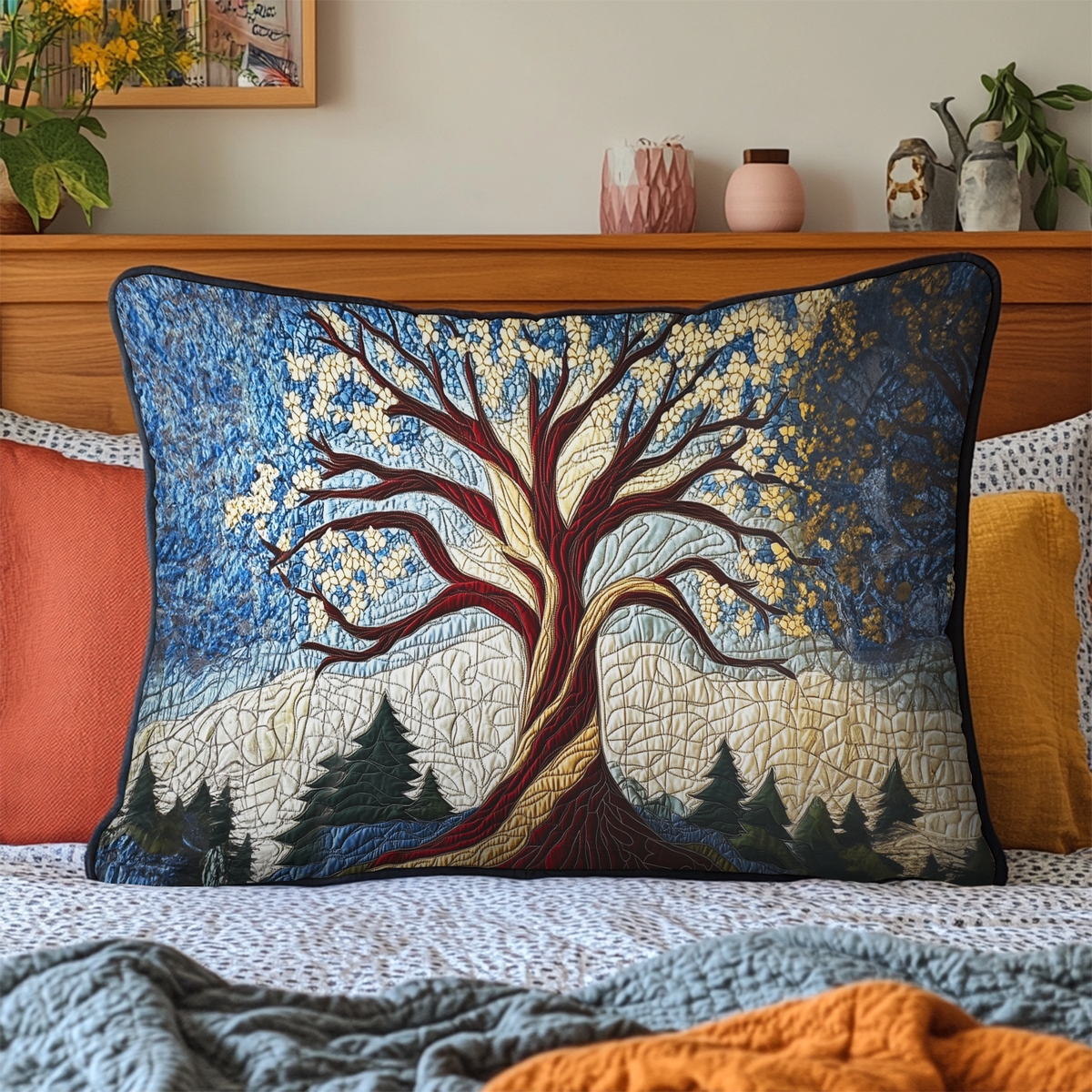 Funda de Almohada Acolchada Forest Harmony