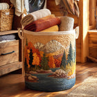 Canasto de ropa acolchado — Río de Otoño