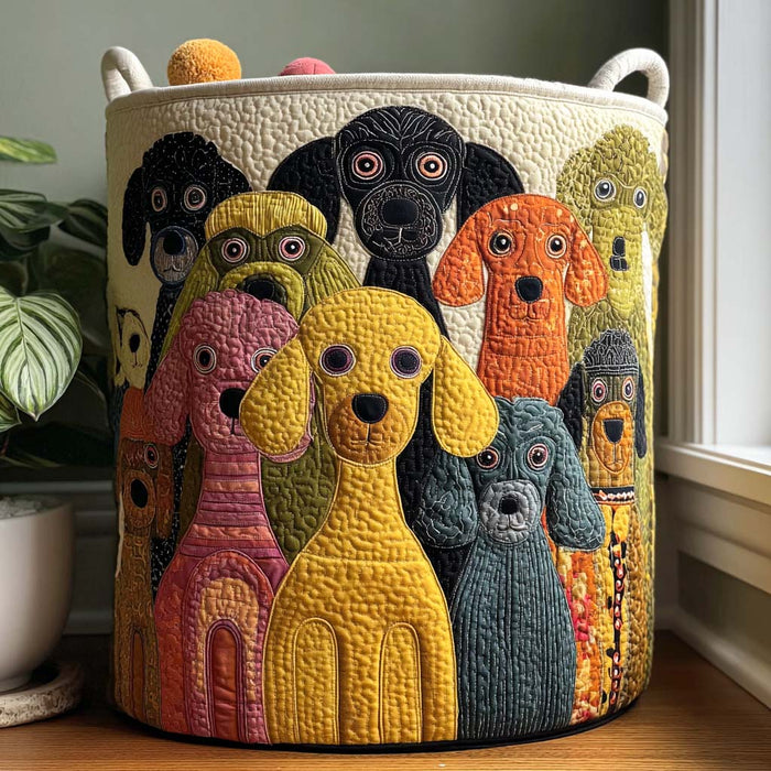 Canasto de ropa acolchado — Caniche Ladrador