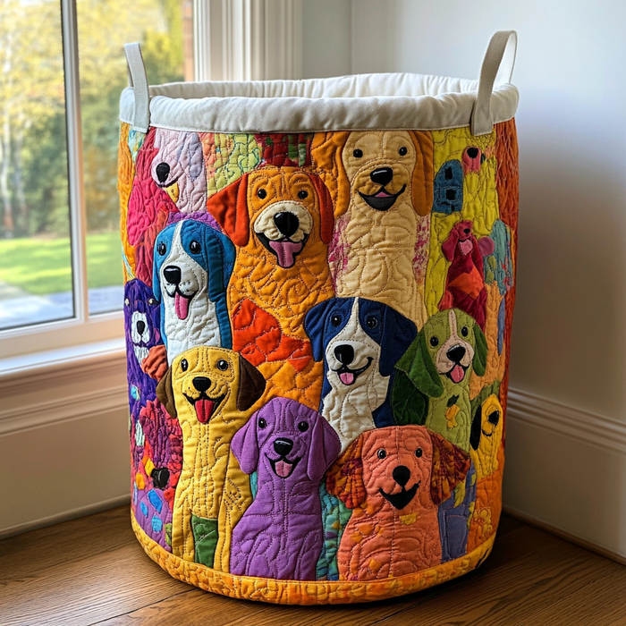 Canasto de ropa acolchado — Perros Luminosos