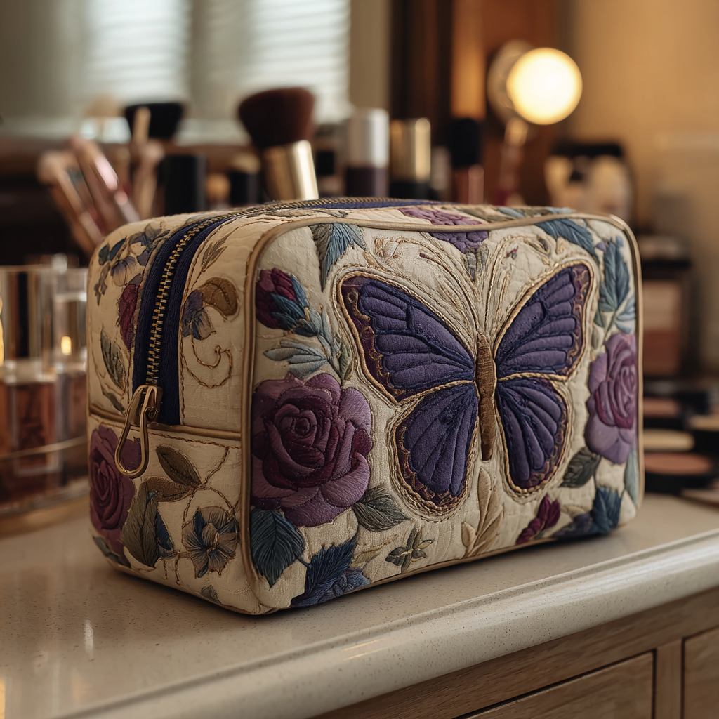 Neceser acolchado — Mariposas en Flor