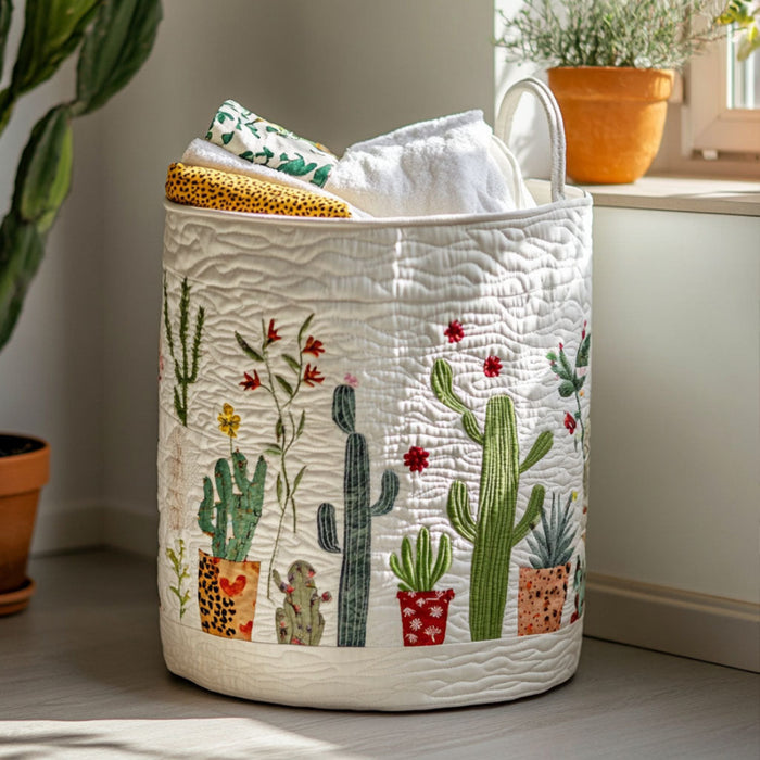Canasto de ropa acolchado — Cactus en Flor