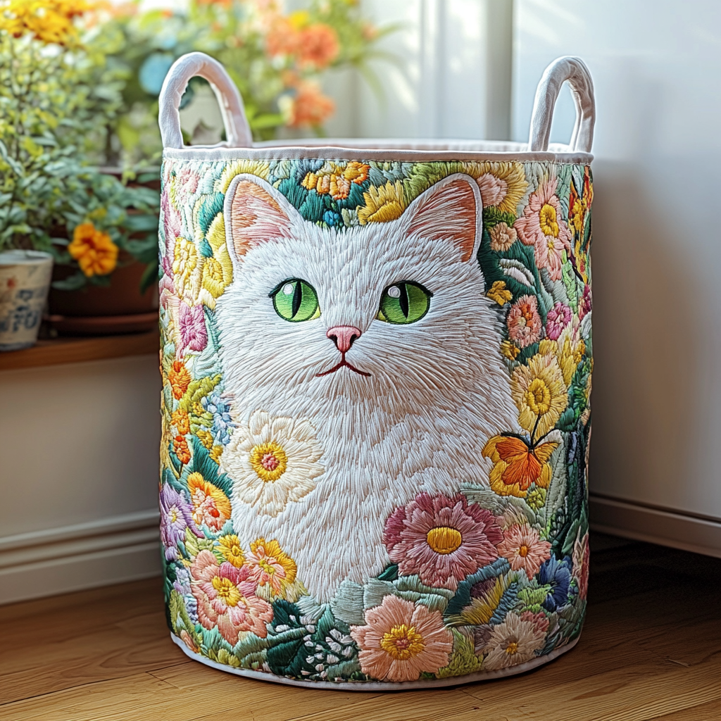 Canasto de ropa acolchado — Reunión de Gatos