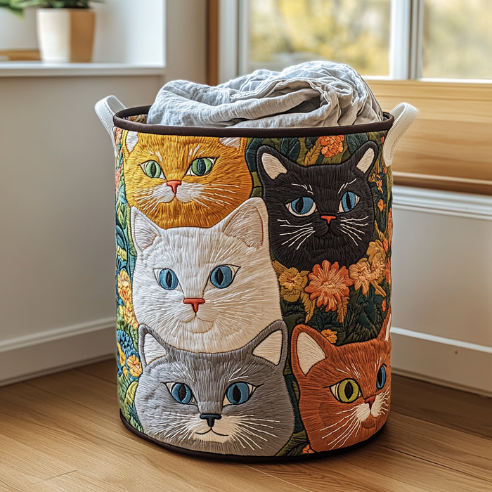 Canasto de ropa acolchado — Pradera de Gatos