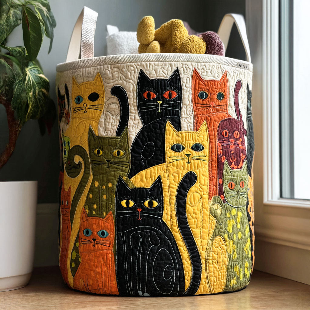Canasto de ropa acolchado — Gato II