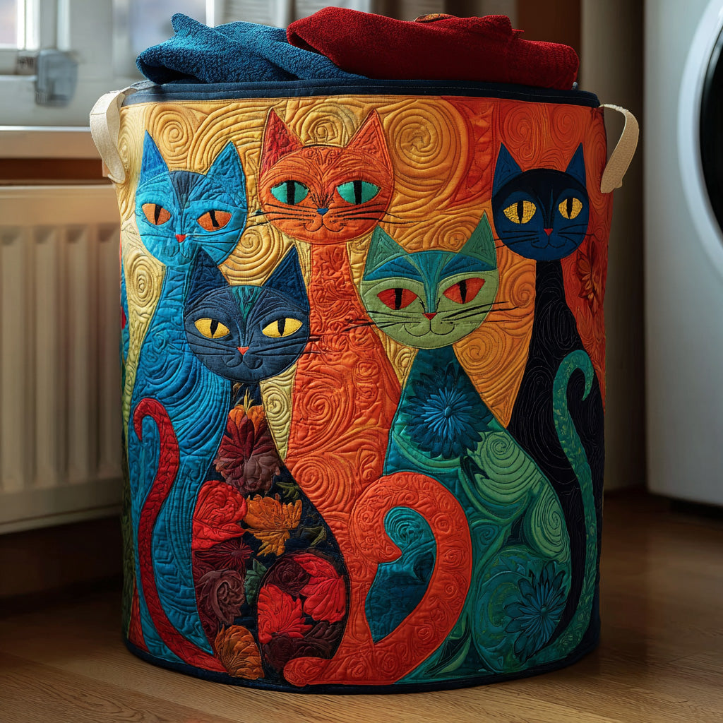 Canasto de ropa acolchado — Gato IV