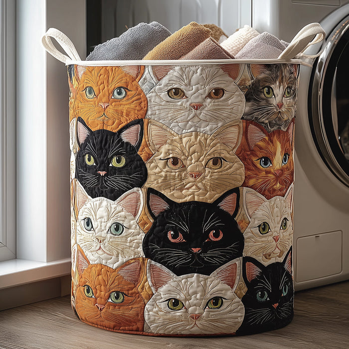 Canasto de ropa acolchado — Colas de Gato