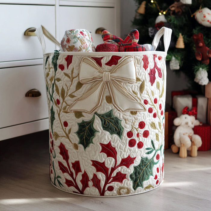 Canasto de ropa acolchado — Navidad