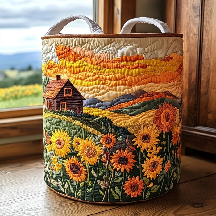 Canasto de ropa acolchado — Amanecer Campestre