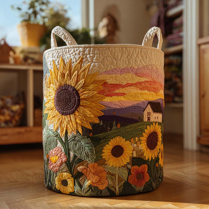 Canasto de ropa acolchado — Sol Floreciente