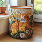 Canasto de ropa acolchado — Gato del Bosque