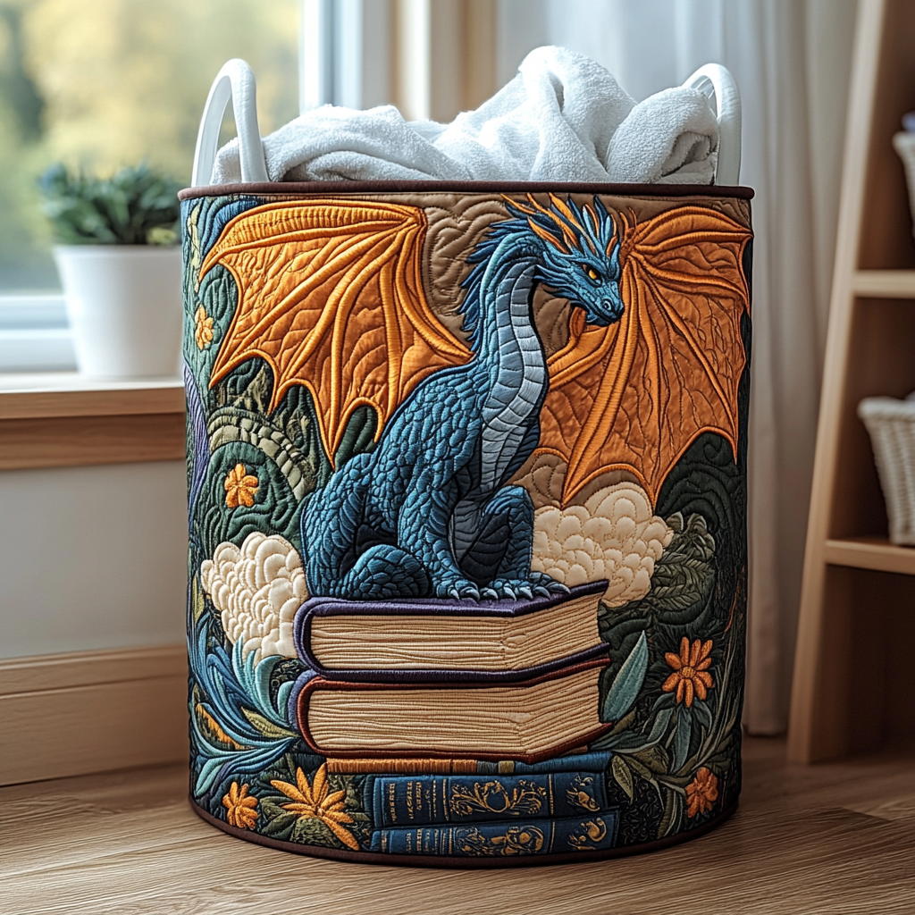 Canasto de ropa acolchado — Dragón del Bosque