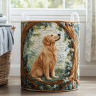 Canasto de ropa acolchado — Golden Retriever en el Campo