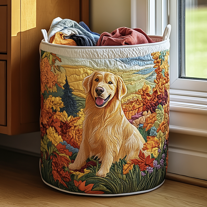 Canasto de ropa acolchado — Alegría Golden Retriever