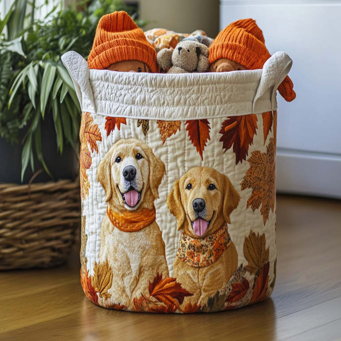Canasto de ropa acolchado — Golden Retriever