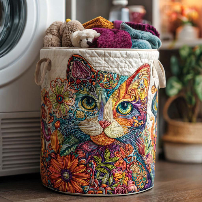 Canasto de ropa acolchado — Miau Feliz