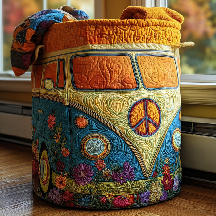 Canasto de ropa acolchado — Combi Hippie
