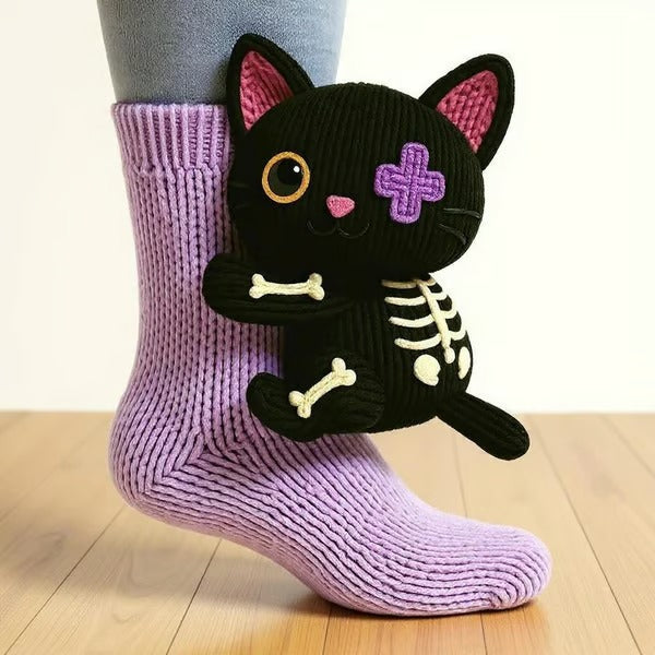 Medias de gato esqueleto