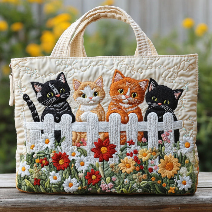 Bolso tote acolchado — Gatitos detrás de la Cerca