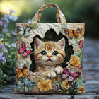 Bolso tote acolchado — Gatito y Mariposas