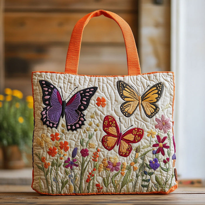 Bolso tote acolchado — Mariposas en el Jardín