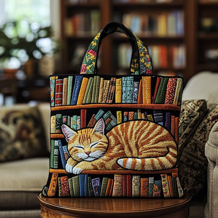 Bolso tote acolchado — Gato en el Estante