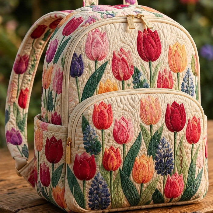 Mochila acolchada — Tulipanes de Colores