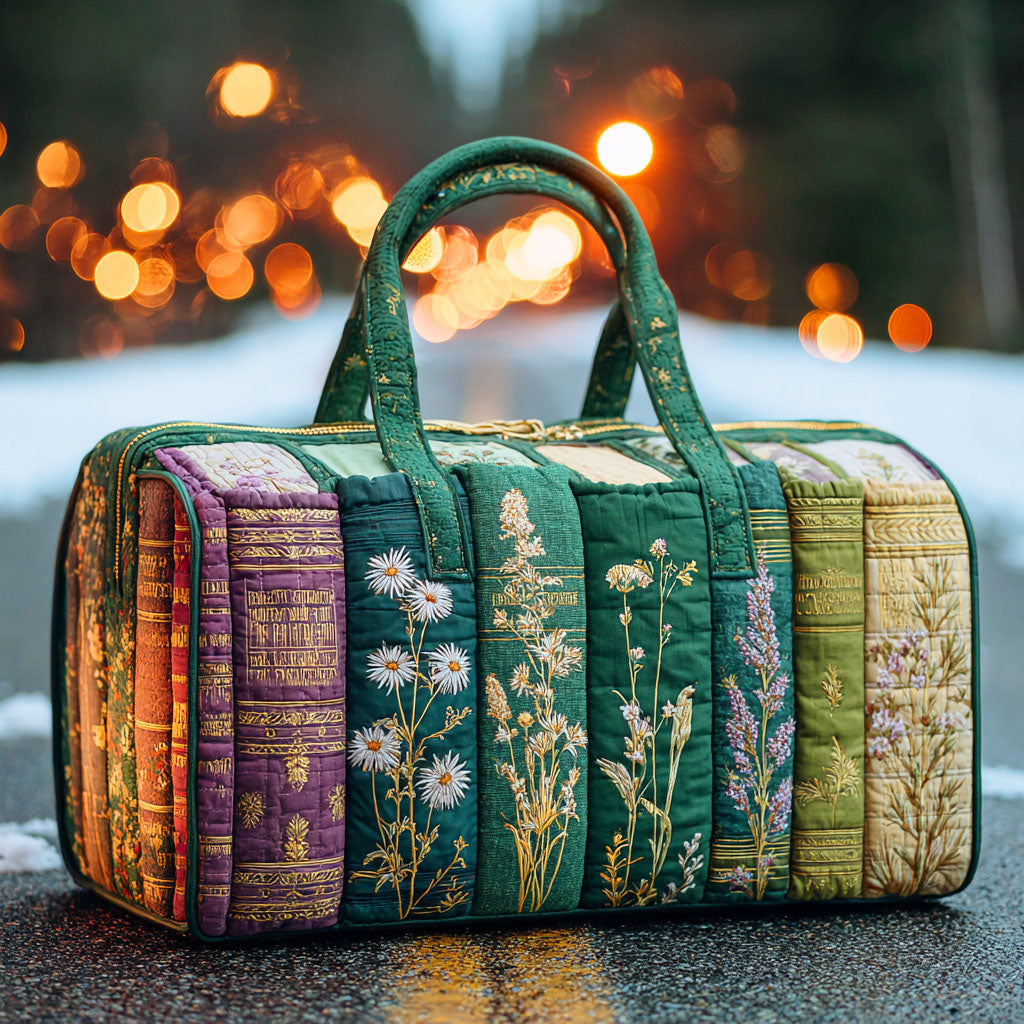 Bolso duffle acolchado — Rayas Florales
