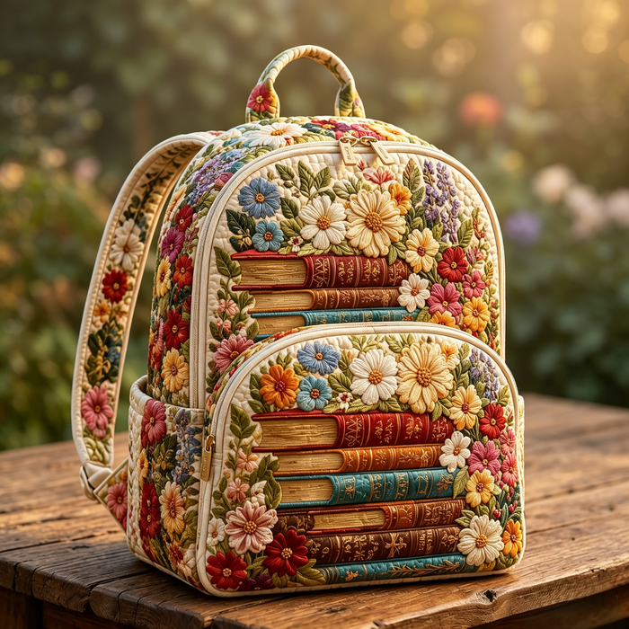 Mochila acolchada — Libros y Flores