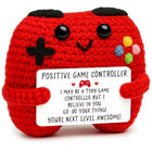 Joystick rojo tejido al crochet