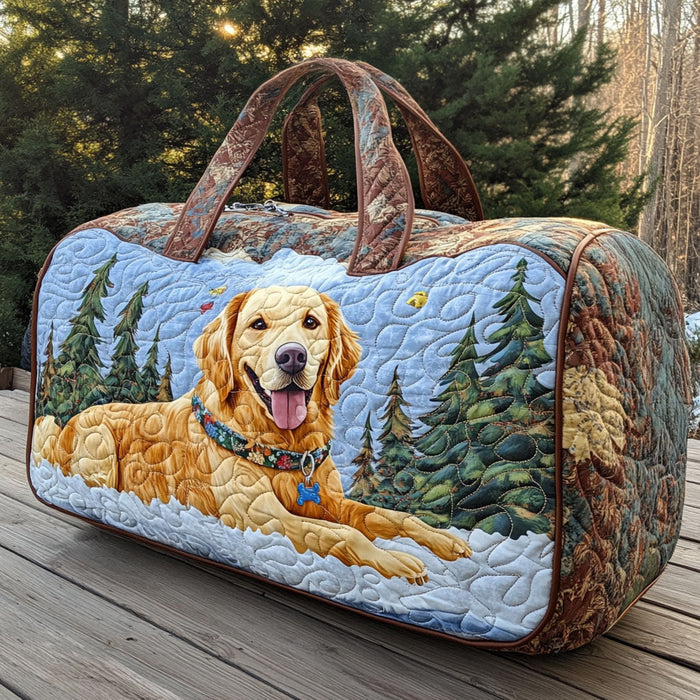 Bolso duffle acolchado — Golden Retriever en el Bosque