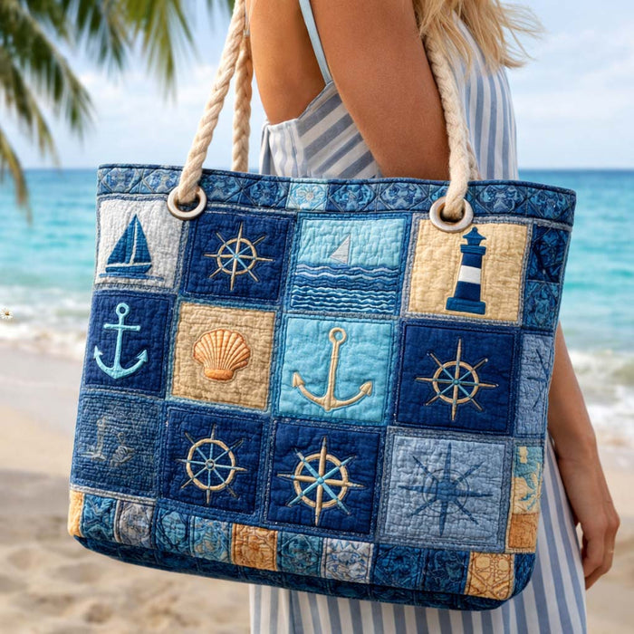 Bolso de playa artesanal — Azul Marino