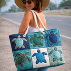 Bolso de playa artesanal — Tortuga Marina Azul
