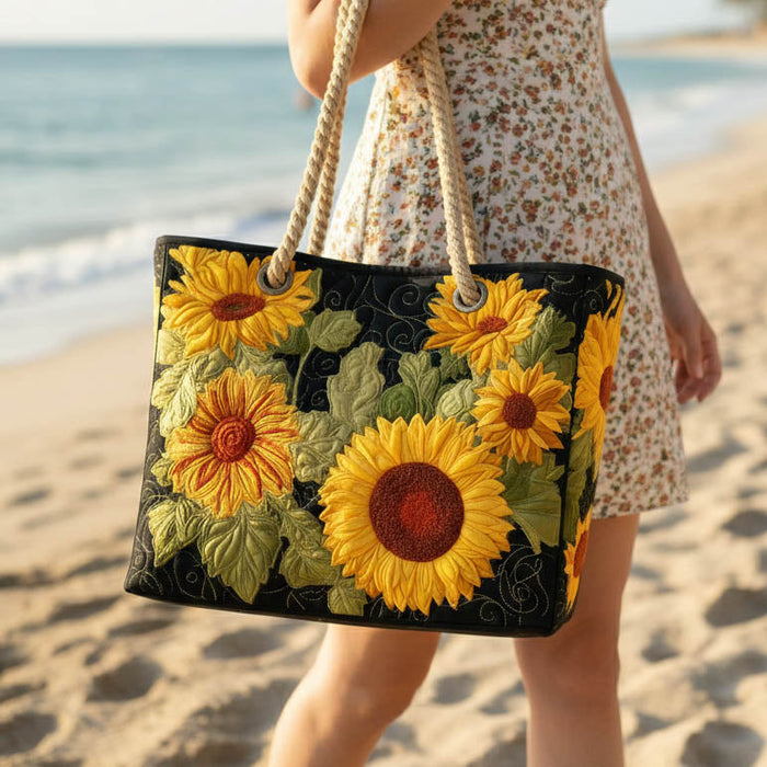 Bolso de playa artesanal — Girasoles