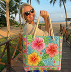 Bolso de playa artesanal — Floración Tropical
