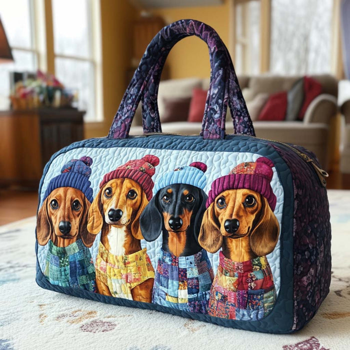 Bolso duffle acolchado — Cuatro Salchichas con Gorros de Lana