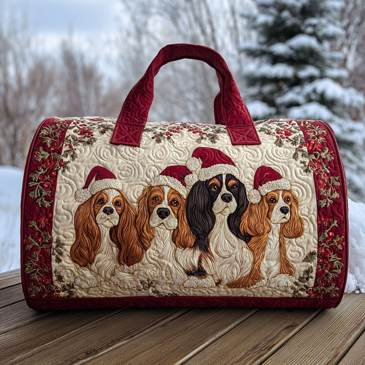 Bolso duffle acolchado — Cavalier con Gorros Navideños