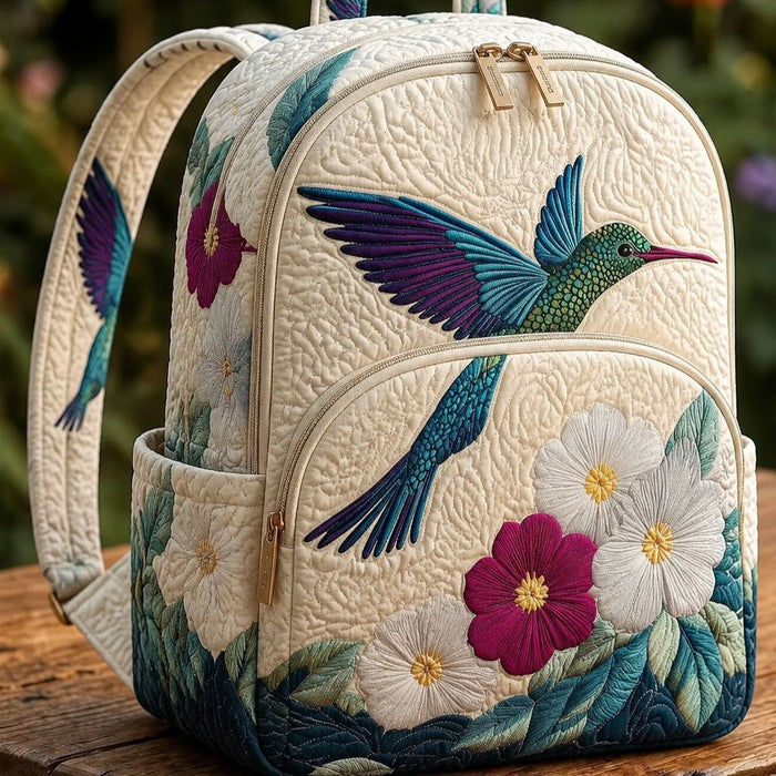 Mochila acolchada — Colibrí y Flores Silvestres
