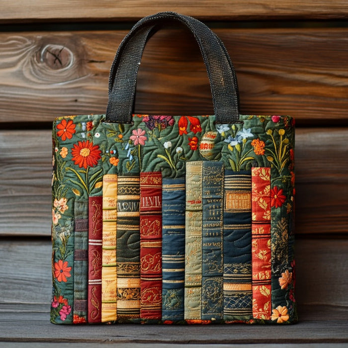 Bolso tote acolchado — Libros y Flores