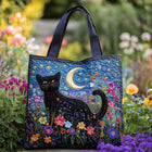 Bolso tote acolchado — Gato Negro a la Luz de la Luna