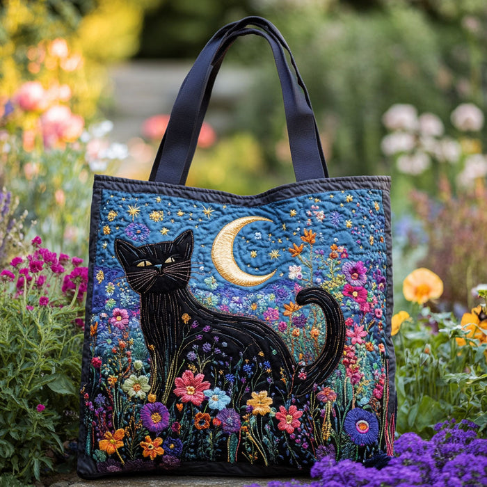 Bolso tote acolchado — Gato Negro a la Luz de la Luna
