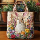 Bolso tote acolchado — Conejo entre las Flores