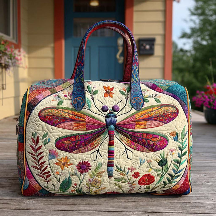Bolso duffle acolchado — Libélula y Plantas Silvestres