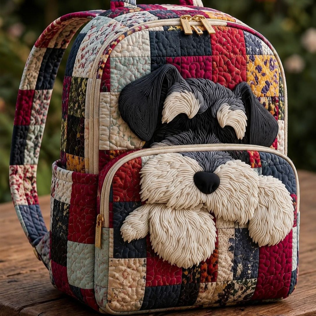 Mochila acolchada — Schnauzer de Retazos